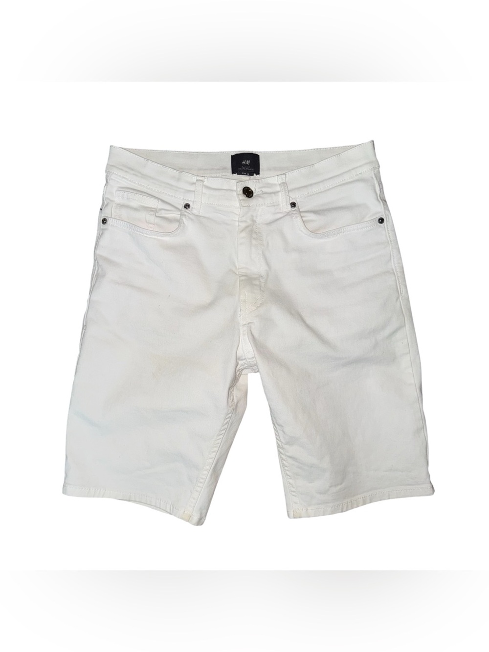 H&M White Slim Fit Chino Shorts Style 8” Inseam